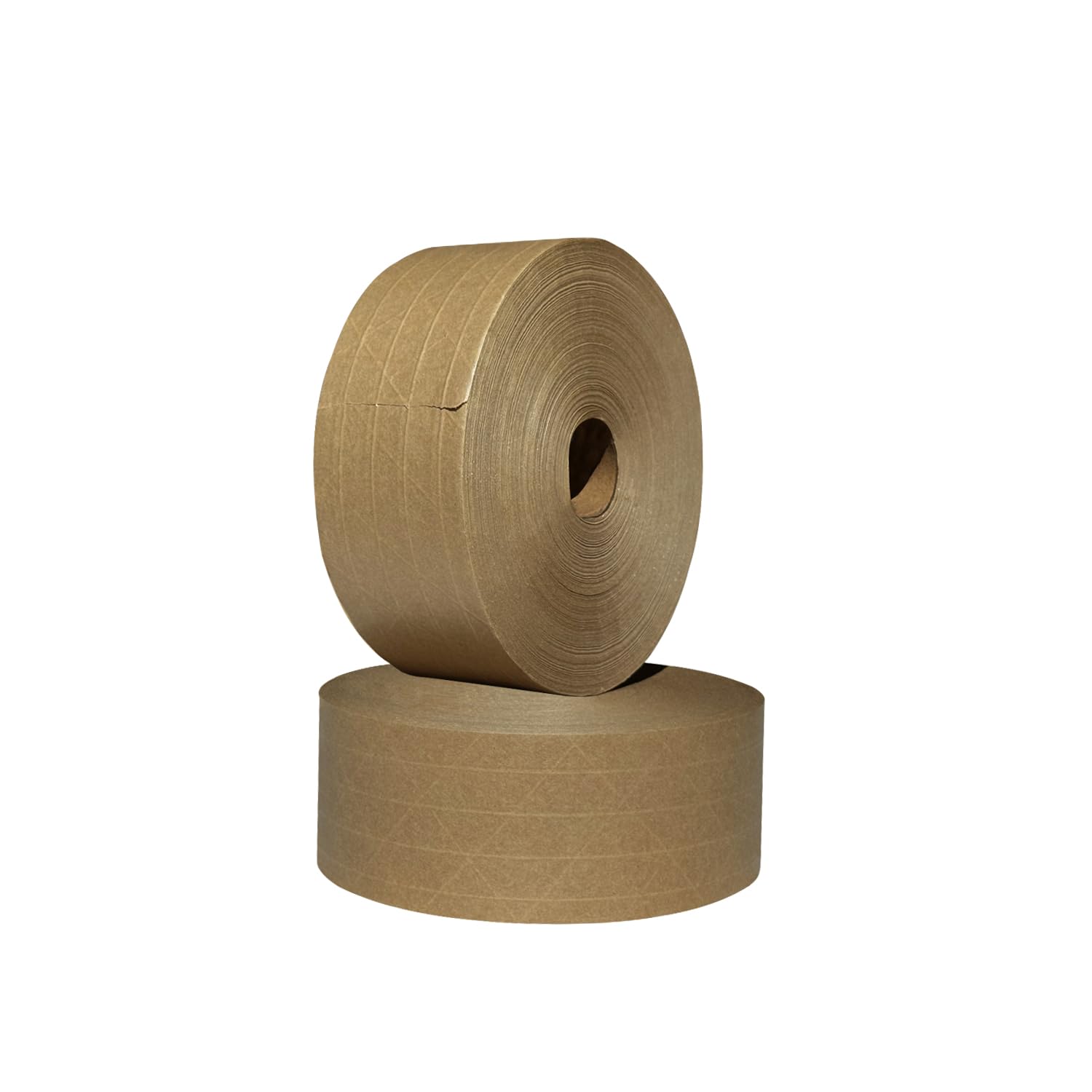 3'' x 450 Feet Reinforced Water Activated Gummed Kraft Paper Tape, for Heavy Duty Secure Packing Shipping, Tamper Evident Gummed Tape, Brown - 2 Rolls