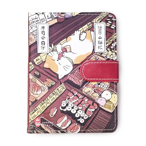 Bloc de notas kawaii de 224 hojas con solapa magnética y cubierta protectora para dibujo libre