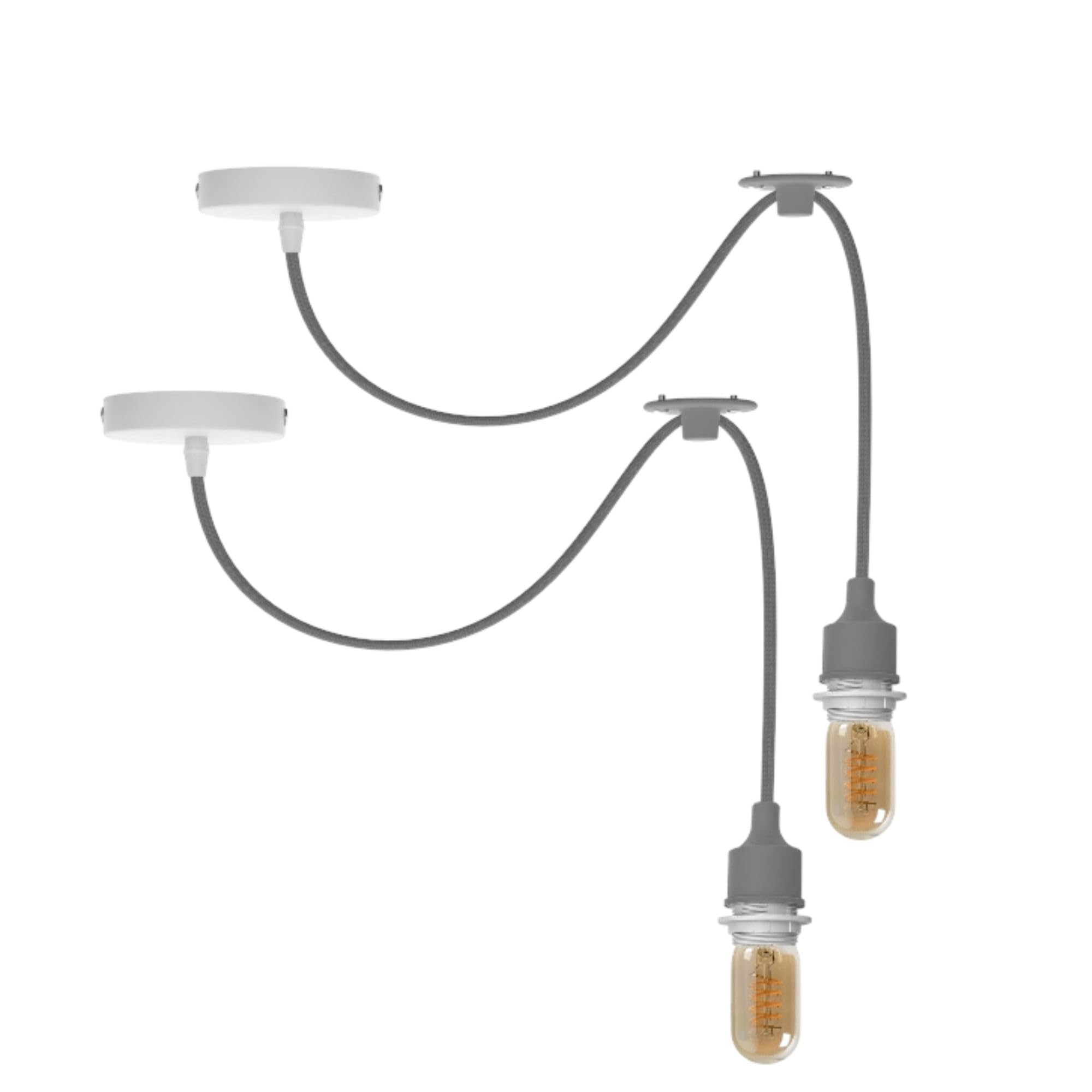 LEDSone 2 Pack of Spider Pendant Light Fixture with 95cm Adjustable Cable E27 Base Modern Grey Ceiling Hanging Lamp for Dining Room, Hallway, Café, Restaurant