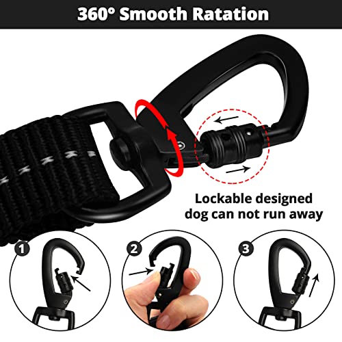 Dog Leash - 3/4/5/6/10/15/20/30/50/100/150Ft Heavy Duty Leash With Swivel Lockable Hook And,Reflective Threads Bungee Dog Leash Comfortable Padded Handle For Walking For Small Medium Large Dog… #TOP4