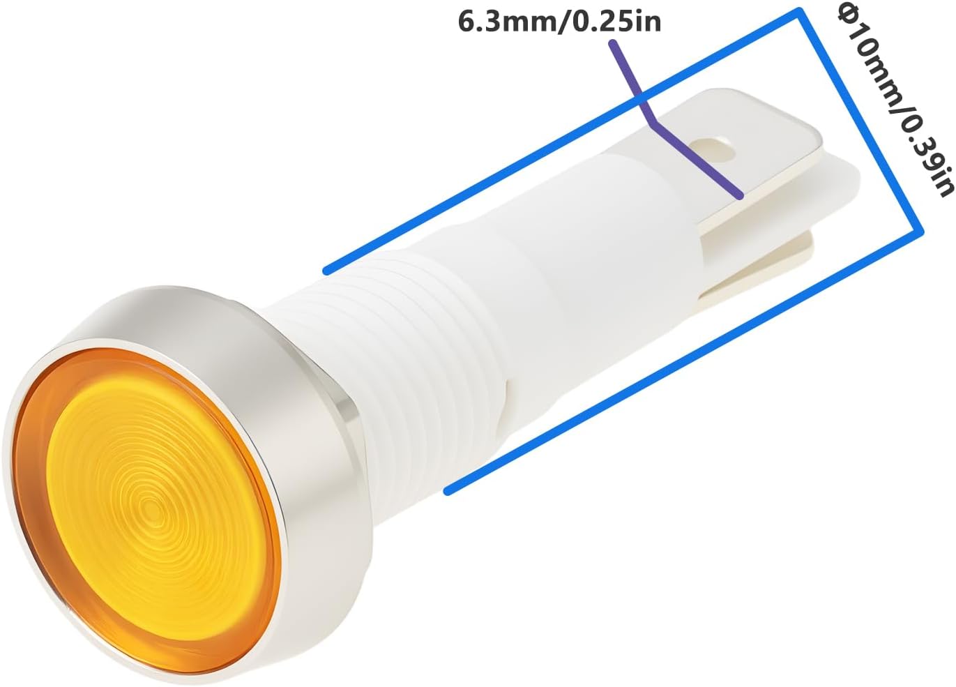 2Pcs Amber Yellow Neon Indicator Light 230V 10mm Compatible with Falcon Oven