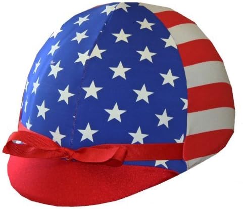 Patriotic American Flag Helmet Cover for Equestrian Riding - Stretch Fabric Cover for Shows & Parades