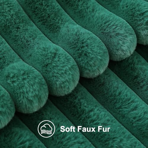 Image of decorUhome Fall Faux Fur Throw Pillow Covers 12x20 Set of 2 Christmas Green