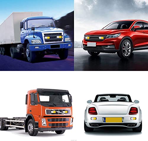 2-Pack 12 Led Amber White Strobe Lights Vehicles Trucks Emergency Strobe Lights Kit 12V -24V Beacon Warning Hazard Flash Strobe Lights Bar Grill Grille Surface Mount Super Bright Waterproof #TOP7