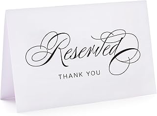 AMAHEJMO 10 Pack Reserved Signs for Weddings & Parties, Reservation Cards for Tables 4 x 6 Inches.