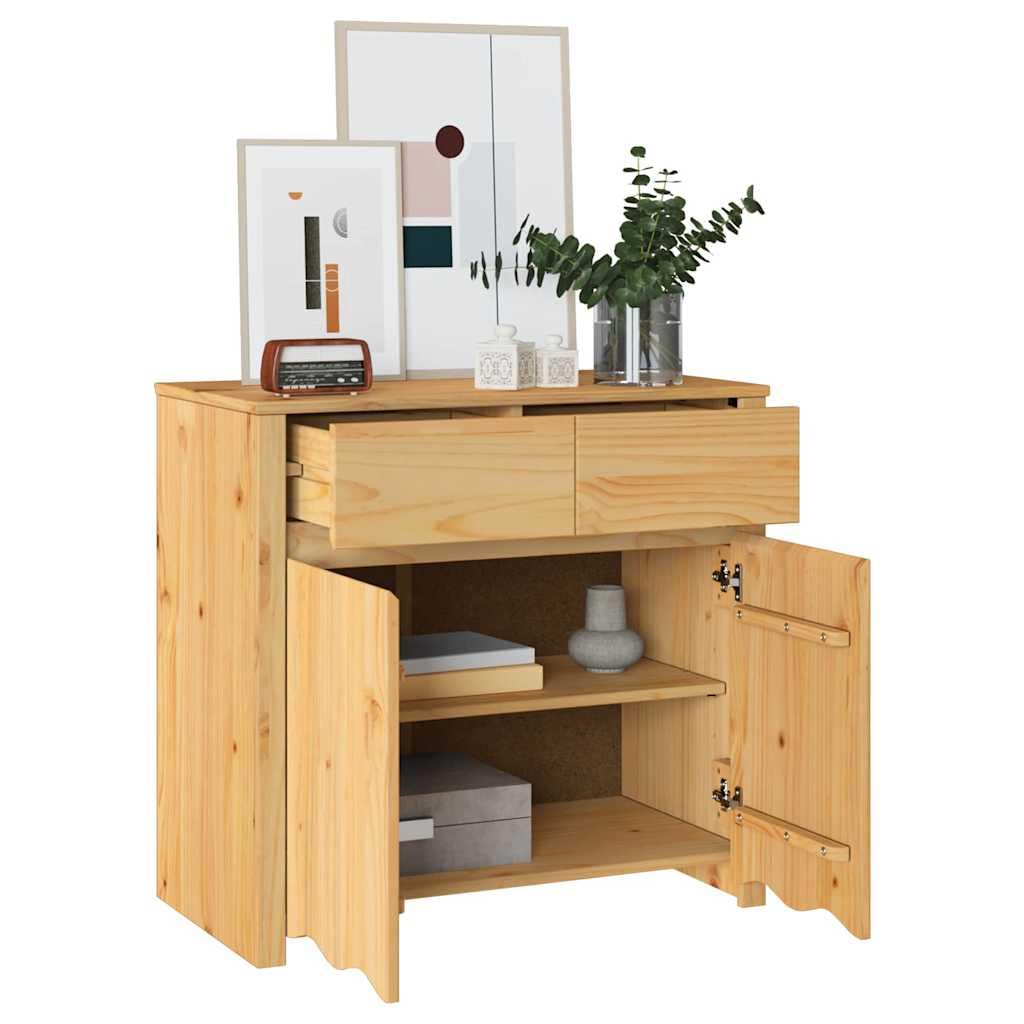 VIDAXL Sideboard Drammen Solid Pine Wood - Brown - 79 x 43 x 75.5 cm