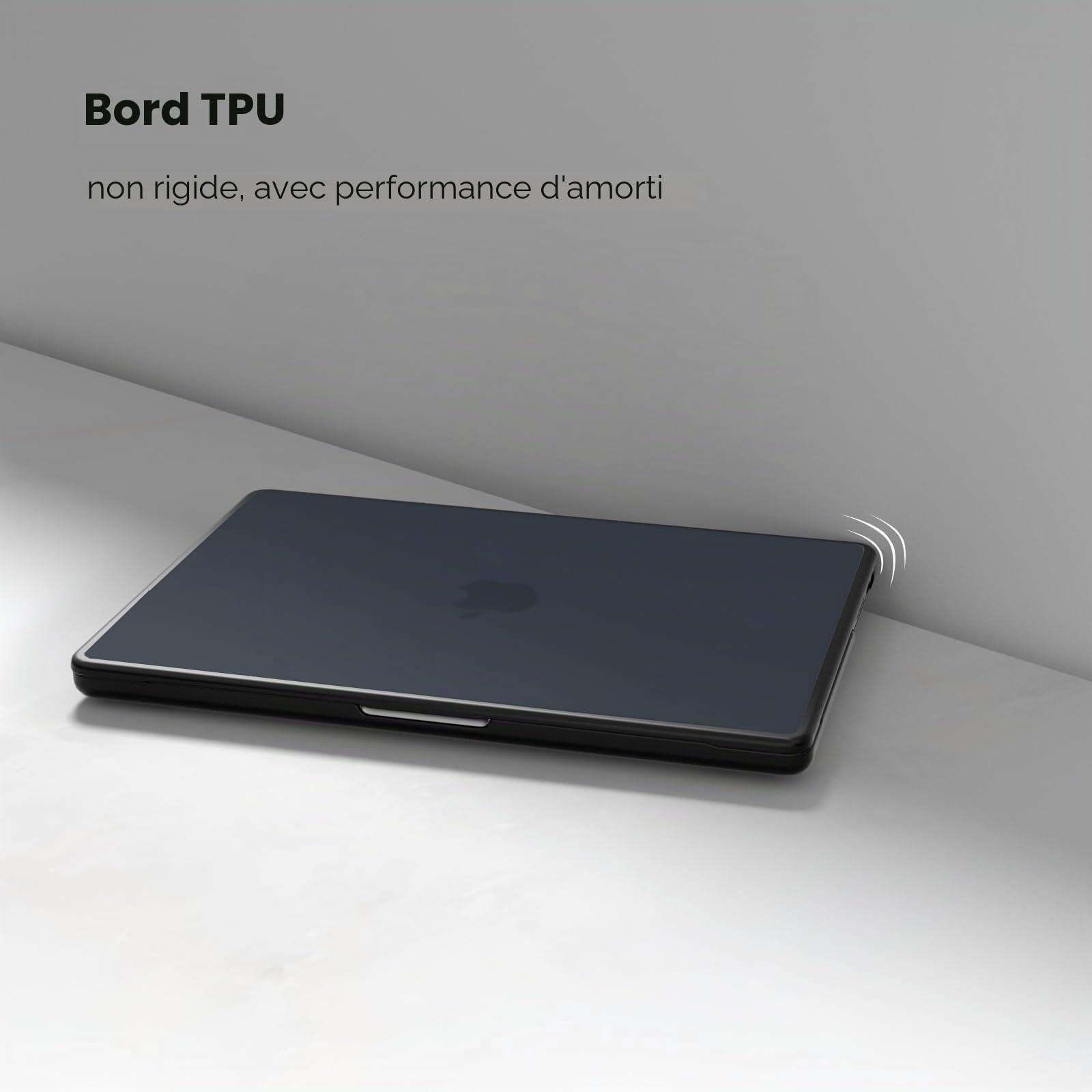 Coque Anti-craquage MacBook Pro 14 Pouces M5 M4 M3 M2 M1 Pro/Max TPU Noir PC Rigide