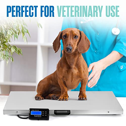 Houseables Dog Scale, Pet Scale, For Large Breed, 440 LB, For Livestock, Dog Weight, Animal, Veterinary, Sheep, Goat, Pig, Shipping, Packages, Weighing, Puppy, Vet, Heavy Duty, Digital, 41x21 Platform