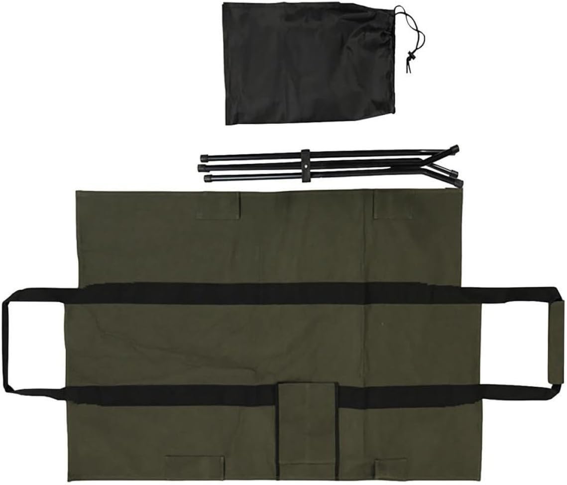 Canvas Firewood Carrier Tote Bag with Aluminum Log Rack, Portable Camping Firewood Storage Pouch for Outdoor Fireplace and Stove Accessories