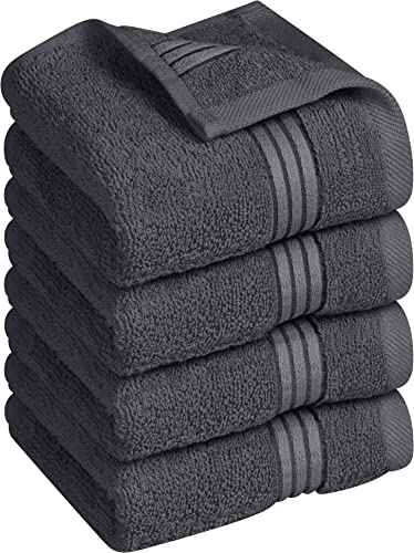 Utopia Towels Luxury Wash Cloths Set, 12 x 12 Inches, 600 GSM, 100% Cotton Ring Spun, Highly Absorbent and Soft Feel Washcloths for Bathroom, Spa, Gym, and Face, Navy, Pack of 4