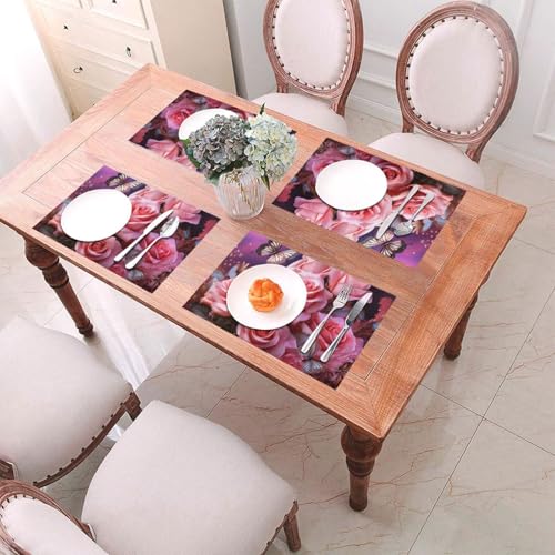 Set de table pour table de salle à manger résistant chaleur tapis PVC - 6