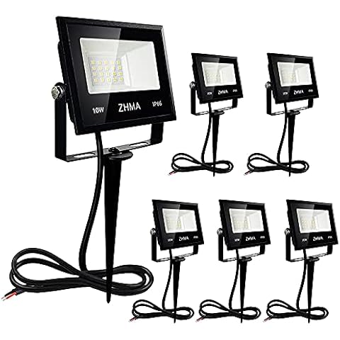 ZHMA 10W Low Voltage Landscape Lights 12V LED Outdoor Spotlight Bowfishing Lights,3000K Warm White Light Landscape Lighting,IP66 Waterproof Spotlight for Yard,Garden(6 Pack) Cover