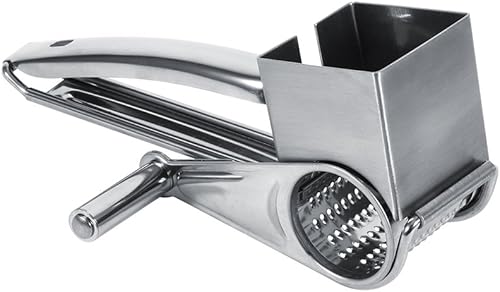 Rallador de cocina multifuncional para manualidades rotativo de acero inoxidable para queso, 1 tambores Diseño elegante, herramienta de trituración