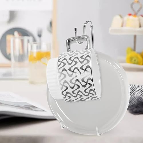 Miniatura 7 de Soporte de exhibición de platillos para taza de té, organizador de tazas de té, soporte para tazas, barra de encimera, accesorios para platos,