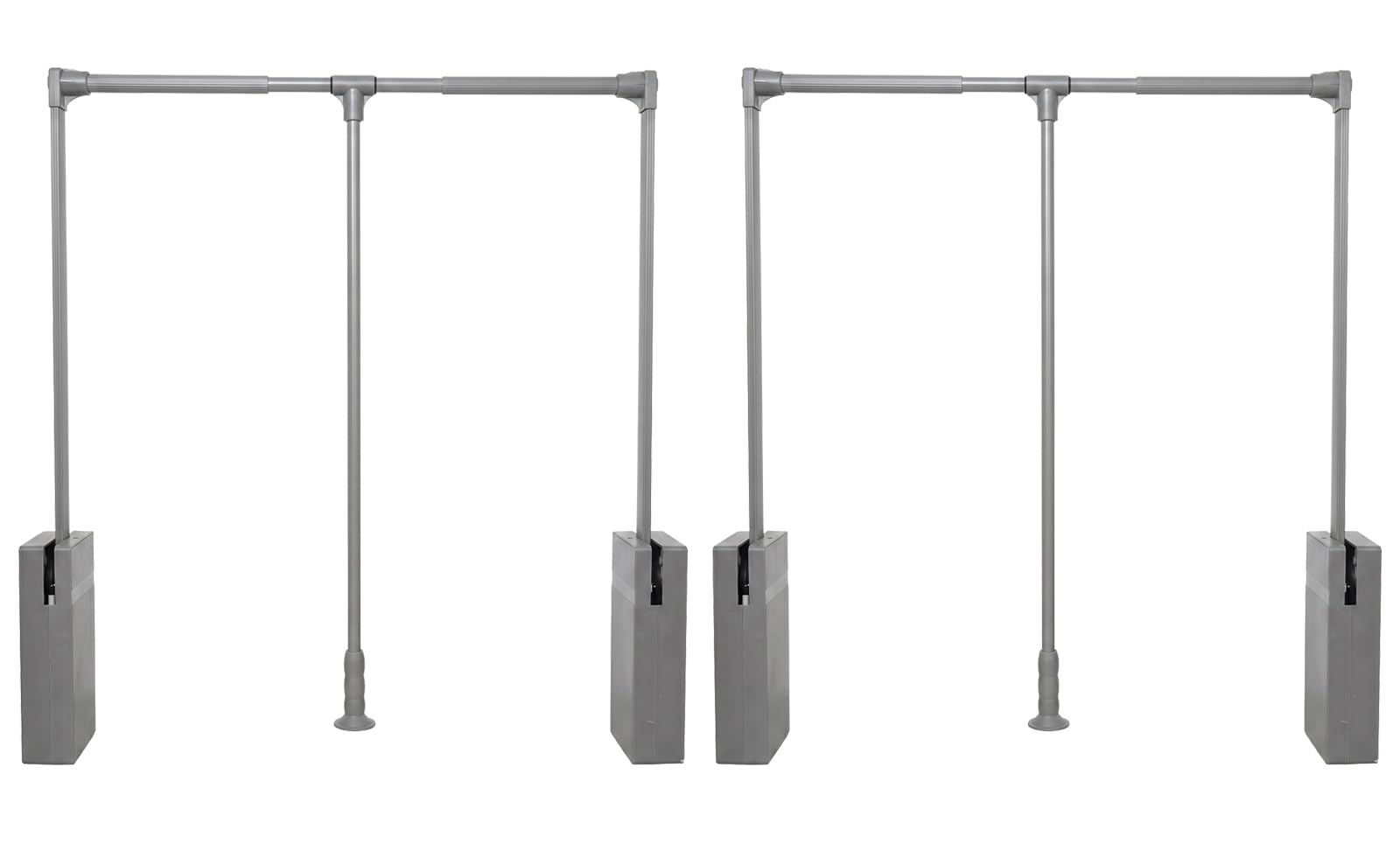 Lltdnze Pull Down Closet Rod 15kg Load Capacity, Aluminum Alloy Wardrobe Lift with Double Buffering Soft Close, Heavy Duty Hanging Rail for High Cabinet & Wardrobe,Grey,660~890mm 2pack