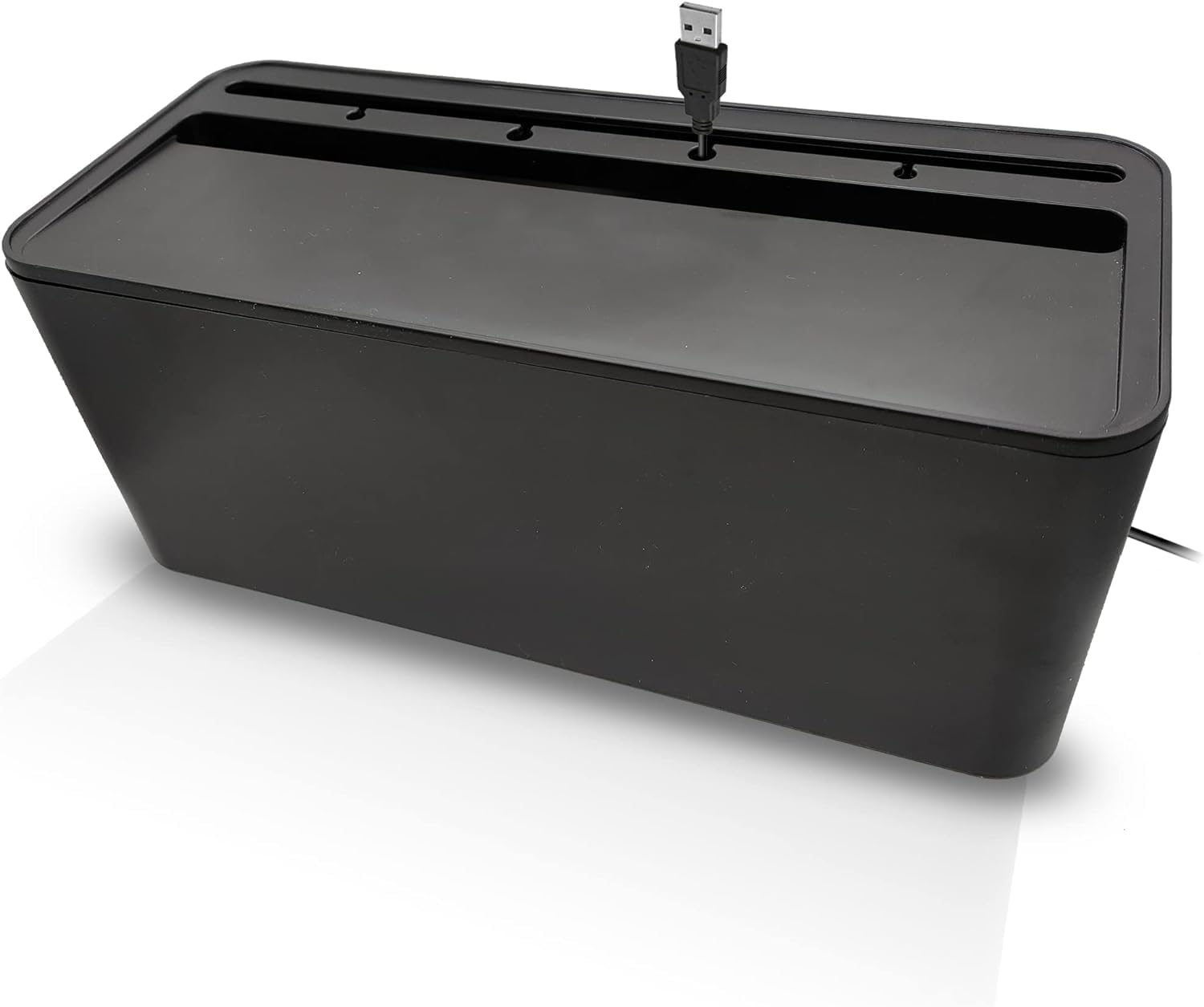 Cable Management Box with Mobile Stand - Cord Organizer Hides Extention Board, Power Strips, Surge Protector, Cords, Wire, Office (Black)-image-34
