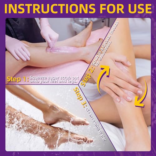 foot exfoliating scrub sugar scrub dead skin remover for feet individually packaged foot scrub smooths hydrates detoxifies tired and dry cracked feet 16 packs per box lavender