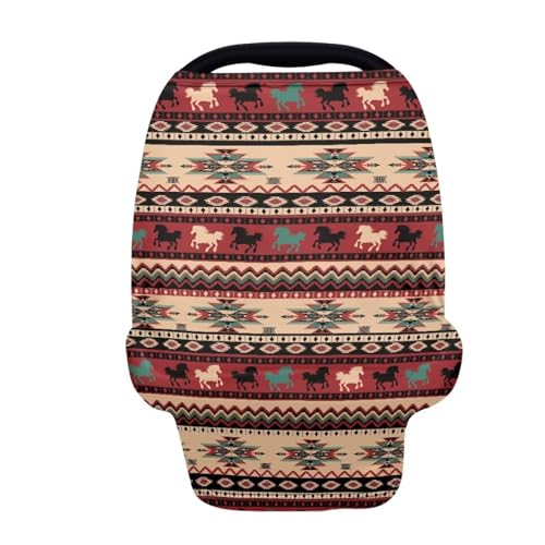 Image of Aztec Infant Stroller Cover Dust Cover Multi-Use Car Seat Canopy Cover Privacy Protection Reusable Stroller Canopy Covers Stretchy Breastfeeding Shawl