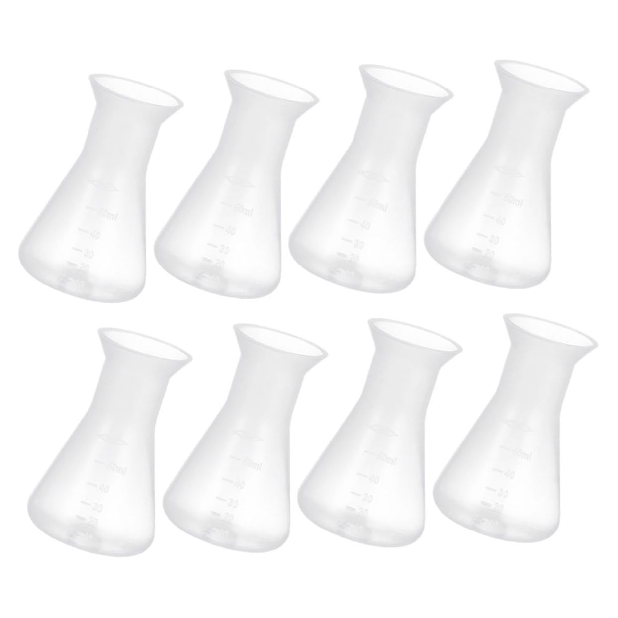 GARVALON 40pcs Plastic Erlenmeyer Flask for Experiment Chemistry Laboratory Flask Graduated Markings