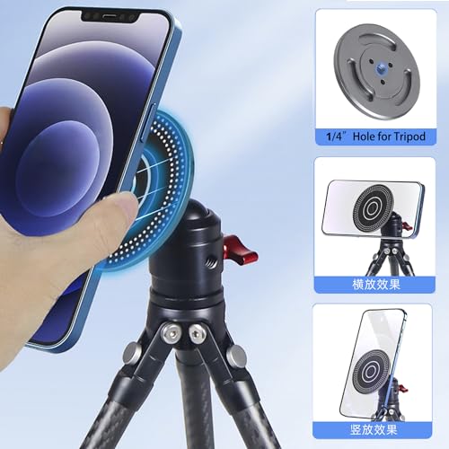 HAFOKO OM6 Magnetic Ring Holder Clamp Smartphone Tripod Adapter Mount with 1/4" Hole Compatible for DJI OM 6 / OM 5 / OM 4 /OM 4 SE Gimbal Stabilizer - Image 3