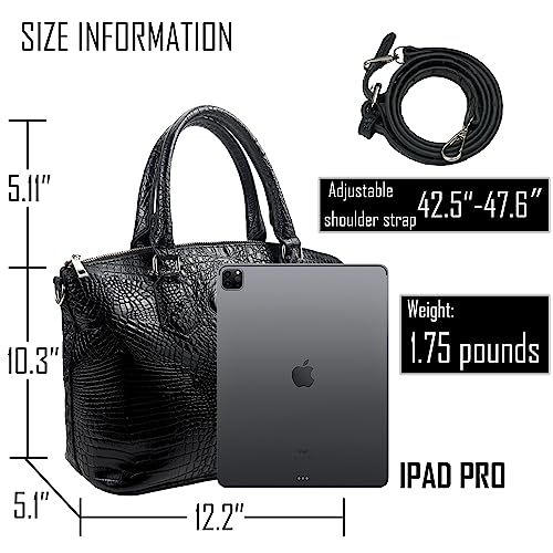 Image of Makcr Joacbv Women Purse Satchel Bag Long Crossbody Classy Tote Bag Top Handle Vegan Leather Ladies Handbags Embossed Pattern
