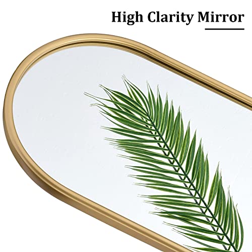 Vvk Gold Full Length Oval Mirror For Wall, 47" Antique Mirror, Mirror Circle With Gold Metal Frame, Wall Mounted Mirror Perfect For Your Kitchen, Locker Room, Bedroom, Living Room And Hallway #TOP3