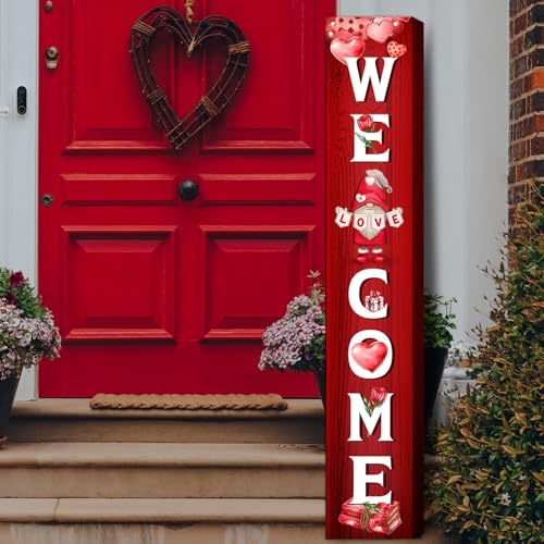 WovWeave Valentine Porch Sign Wooden Door Sign 8 x...
