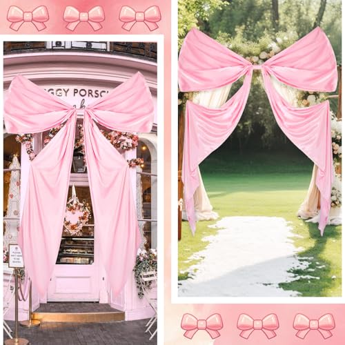 98.4 x 70.9 Inch Large Bow Themed Party Decorations Giant Pink Bow Decor Big Wall Bow Decorations,Pink by Simple polymer - Image 4