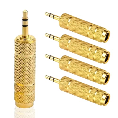 Adaptador de auriculares 3.5mm a 6.35mm, pack 5 unidades miniatura 1