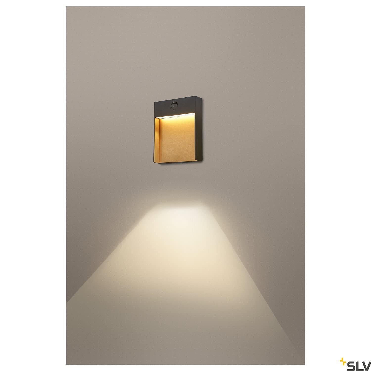 SLV LED Wandleuchte FLATT für die Außenbeleuchtung von Hauseingang, Wänden, Wegen, Terrassen, Fassaden, Treppen | LED Wandlampe, Aussenleuchte, Gartenlampe // CCT Switch (3000K/4000K), 600 Lumen, 16W