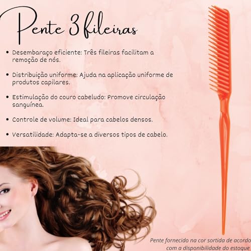 Kit Escova Cabelo Polvo Para Cabelos Crespos Cacheados Anti Quebra e Desembaraçadora + Pente Escova