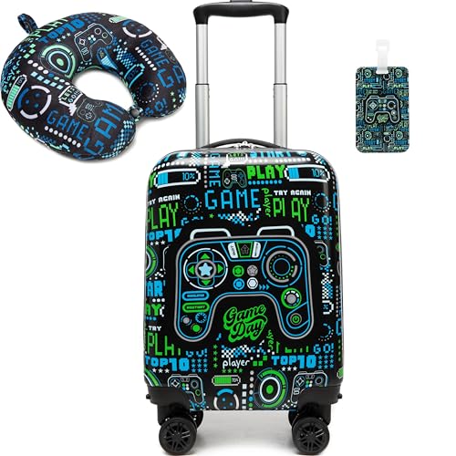 Image of Kid's Luggage Set 2 Piece Suitcase Set 16'' Hardside Luggage with Spinner Wheels Girls Boys Carry on Luggage Travel Rolling Luggage Airline Approved