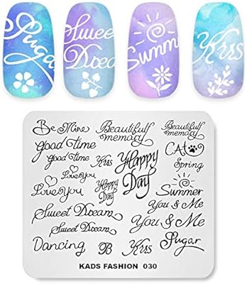 KADS Nail Art Stamping Plates Letter pattern Fashion Stamping Templates Manicure Print Image Templates