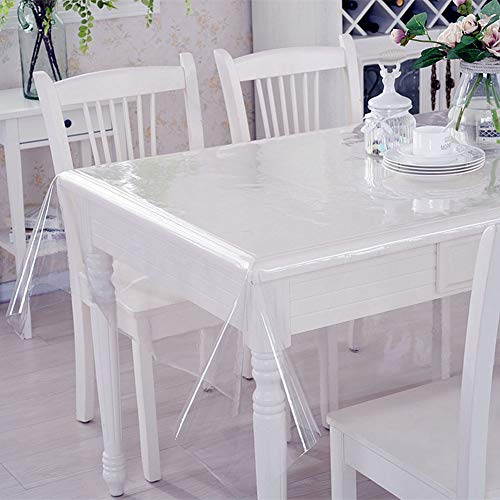 Nappe en PVC transparente protège-table bois rectangle 120x200cm