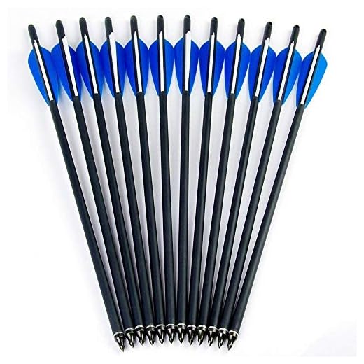 M.A.K 20" Crossbow Bolts Carbon Arrow Hunting Archery with 4" vanes Feather and Replaced Tips (12 pcs)