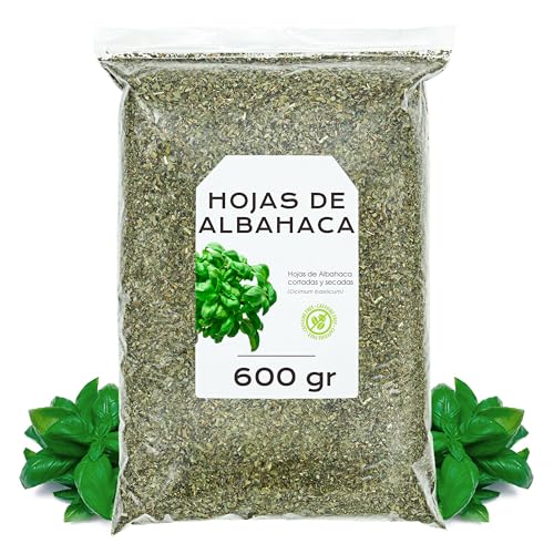 Albahaca Hojas 600 g - Infusion de Albahaca Cortado y Secado - Infusion de Hierbas a Granel