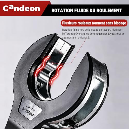 Candeon Coupe Tube à Cliquet, Réglable Coupe-Tube En Cuivre/Acier Inox/PVC/Plastique, Coupe-Tuyaux Manuels Polyvalent Cisaille à Cliquet Pour Coupe De PréCision Sans éBavurage – vue 7
