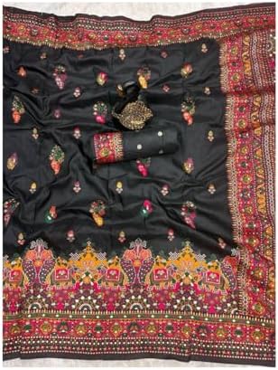 SWORNOF Women's kanjivaram banarasi silk saree for Patola festival Wedding silk with rich pallu Design sarees for women with blouse piece