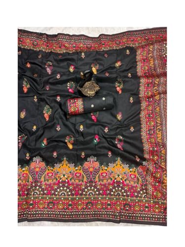Image of SWORNOF Women's kanjivaram banarasi silk saree for Patola festival Wedding silk with rich pallu Design sarees for women with blouse piece