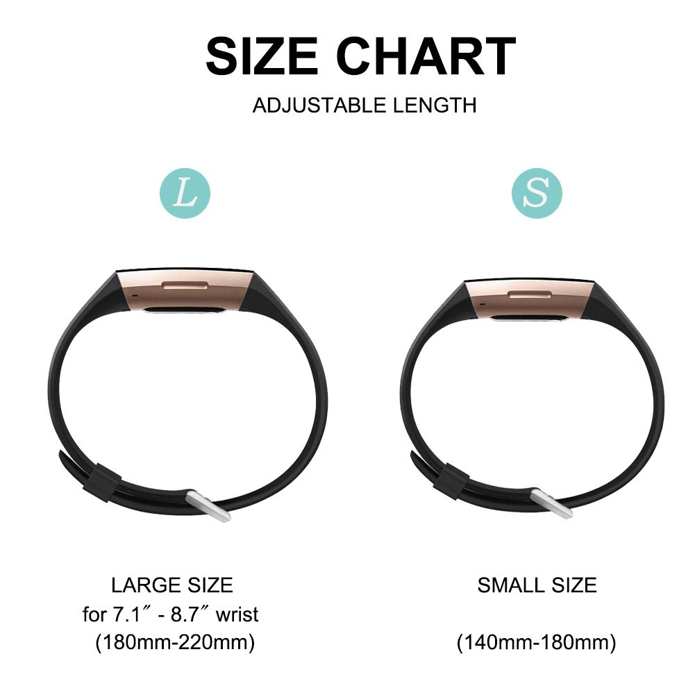 FunBand Strap Compatible with Fitbit Charge 3/Charge 4 Strap Bands,Classic Edition Soft Silicone Sport Adjustable Replacement Accessory Bracelet Straps Compatible with Fitbit Charge 3/Charge 4 - Image 3
