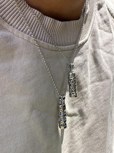 Alef Bet by Paula Mezuzah Necklace Sterling Silver Men and Women2