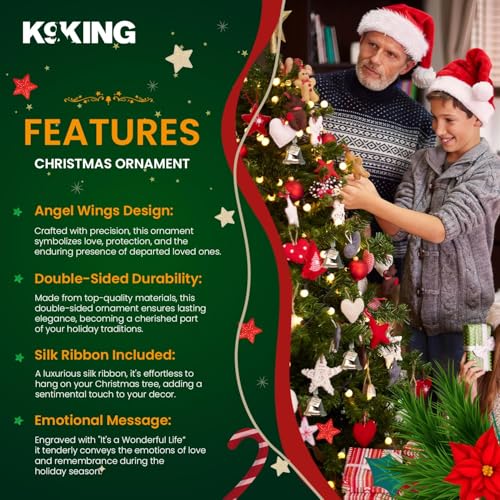 image for K9King It's a Wonderful Life Inspired Christmas Angel Bell Ornament wi