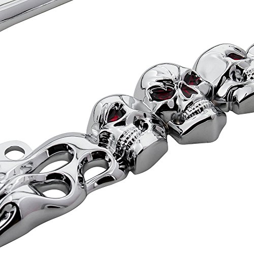 Pilot Automotive Wl254-C 'Skull/Flames' Motorcycle License Plate Frame #TOP3