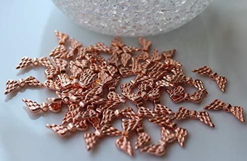 Galerie-of-art4you Lot de 100 ailes d'ange en métal doré rose 19 x 8 mm – vue 2