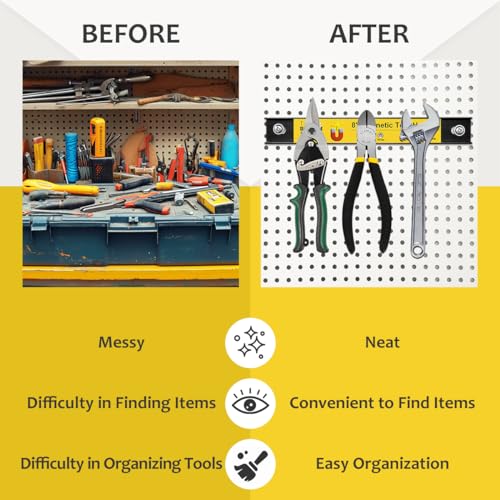 8 Magnetische Werkzeughalter, 4 Pack Magnetstreifen Heavy Duty Tool Magnet Bar, Storage Organizer Magnetic Rail Magnetic Tool Bar für Garage Wand Werkbank Schraubenzieher Schraubenschlüssel