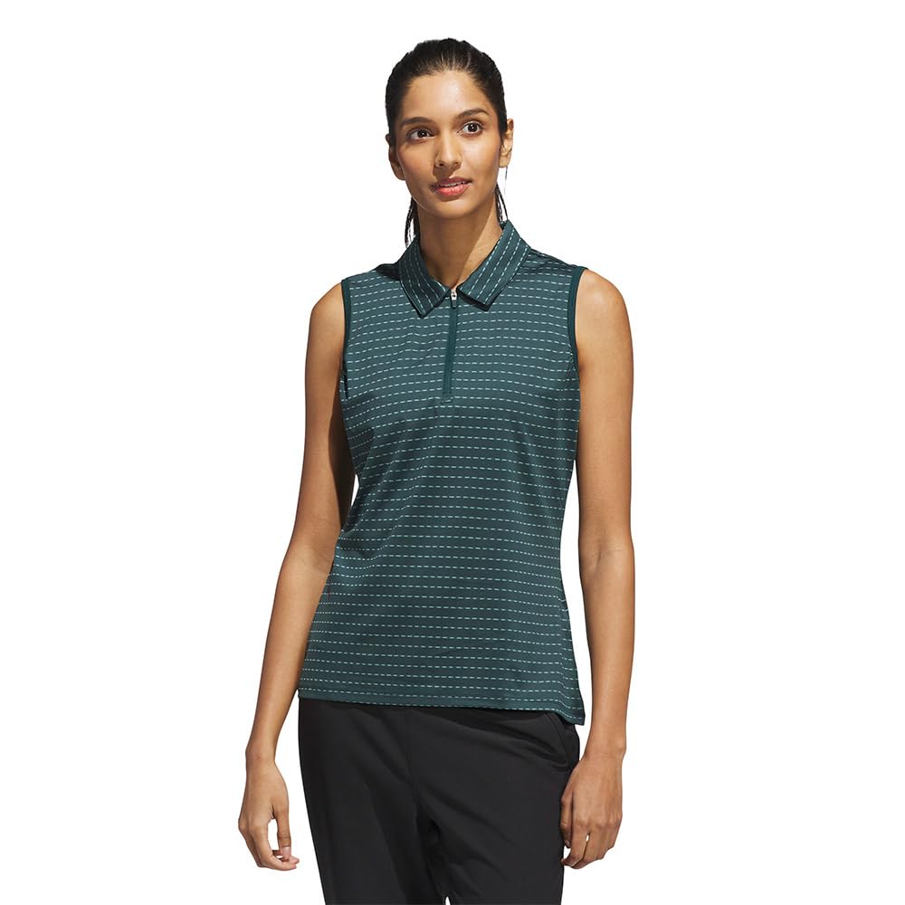 adidas Ultimate365 Jacquard Stripe Woman Sleeveless Polo M
