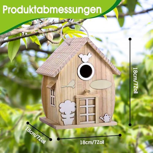 Vogelhaus Bausatz für Kinder, Vogelhaus zum bemalen, Vogelkasten Basteln zu Bauen und Malen, Holz Bastelset, DIY Basteln Set für Mädchen Jungen Kleinkinder