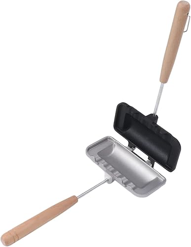 Sartén para sándwiches de doble cara con asa, sartén de aleación de aluminio para hornear para panqueques esponjosos, tortillas y frittatas