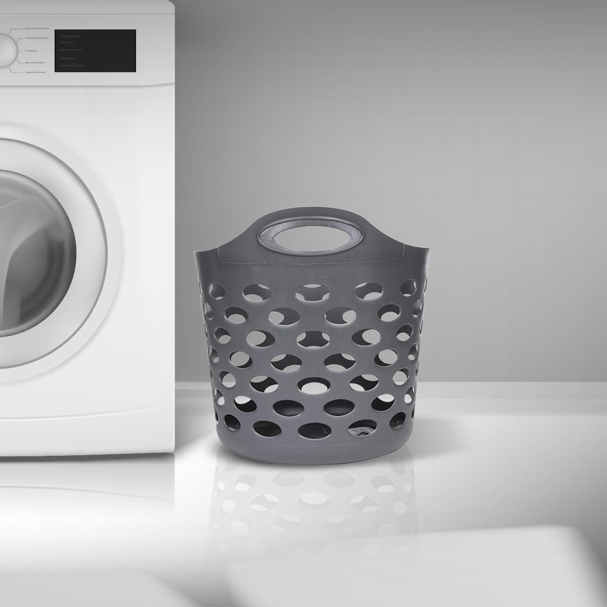 JJA 117067 Grey 28 Litre Round Laundry Basket