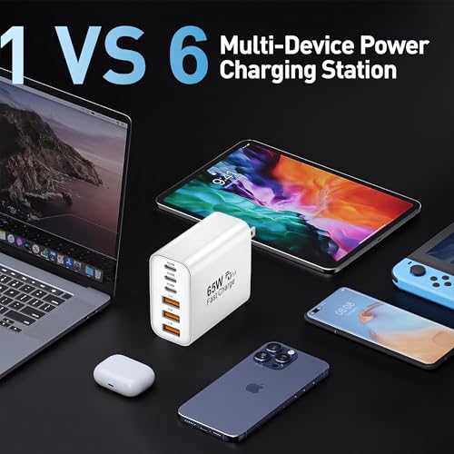 hibiker 65W GaN Charger (6-Port: 3 USB-C + 3 USB-A) — view 7